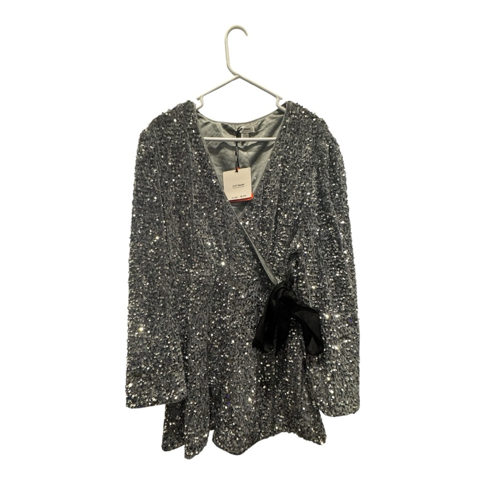 Extro & Vert Sparkling Silver And Black Dress